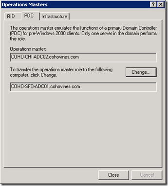 Change the PDC Operations Master